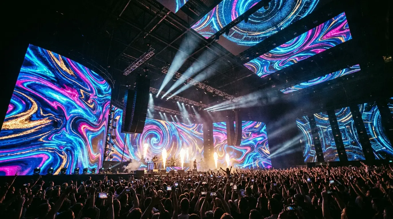 Event scenography with LED stage